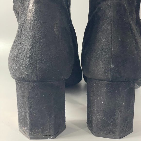 Prada Black Suede Mirror Heel Boots, Size 40.5 - Picture 7 of 12